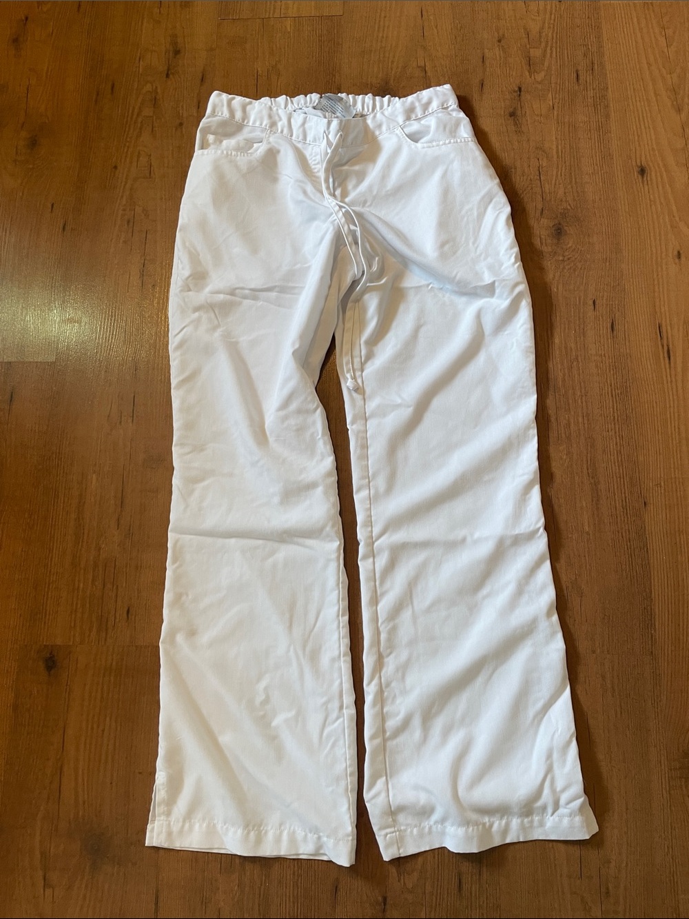 Grey’s Anatomy White Flare Drawstring Scrub Pants